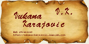 Vukana Karajović vizit kartica